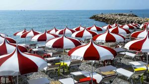 Red White Umbrellas