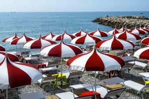 Red White Umbrellas