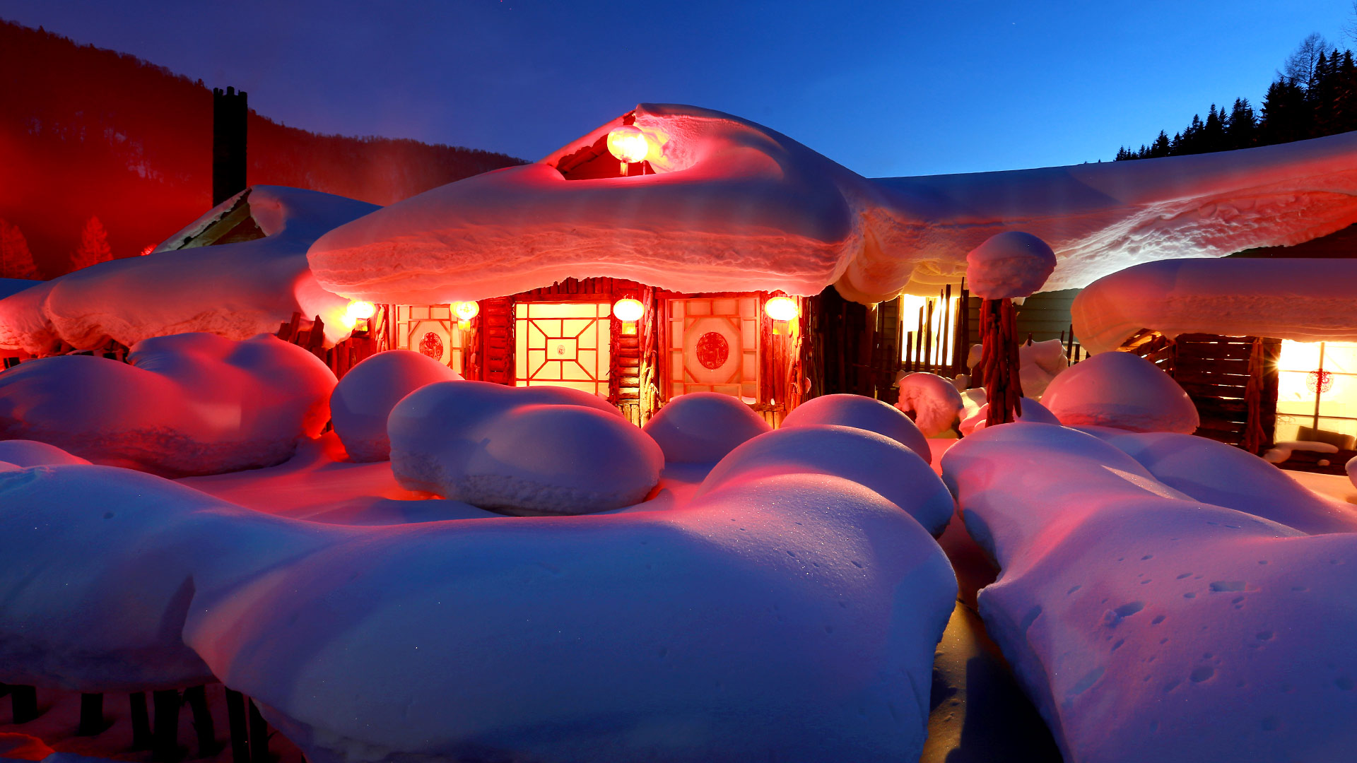 Farm Snow Village