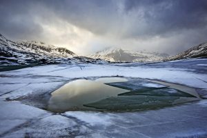 Frozen Mont Cenis Lake