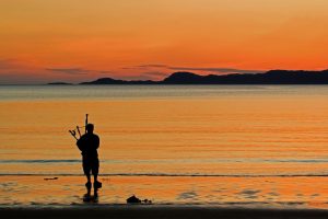 Scotland Highlands Bagpiper