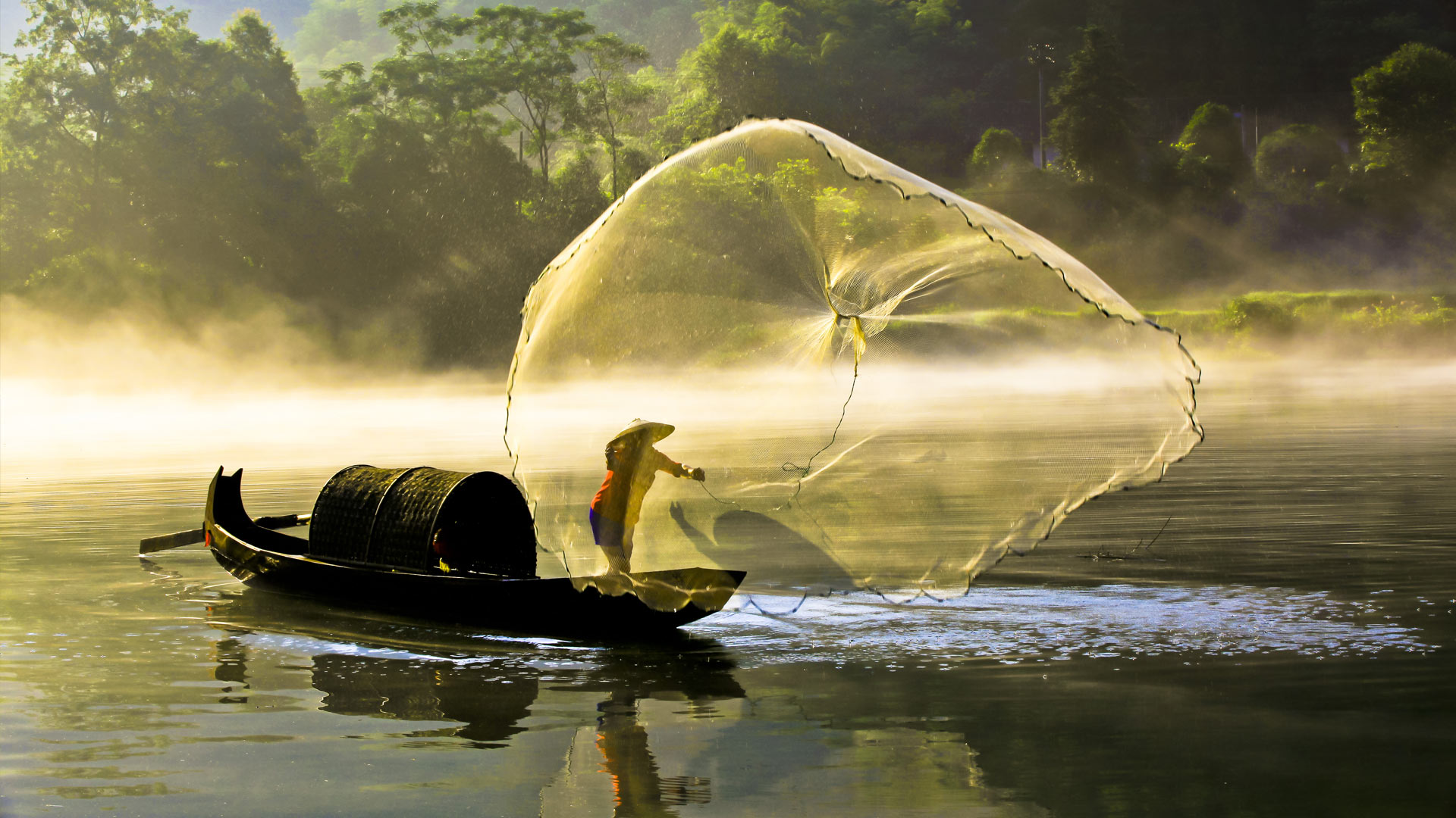 Fishing Xiaodong River Bing Wallpaper Download