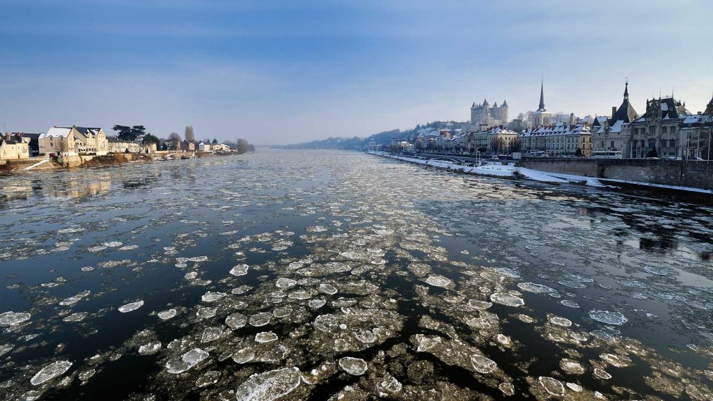 Frozen Loire River