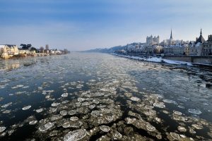 Frozen Loire River