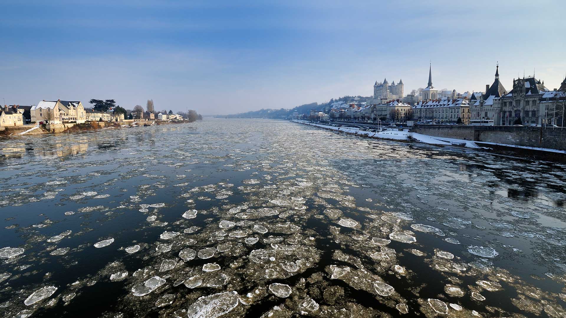 Frozen Loire River