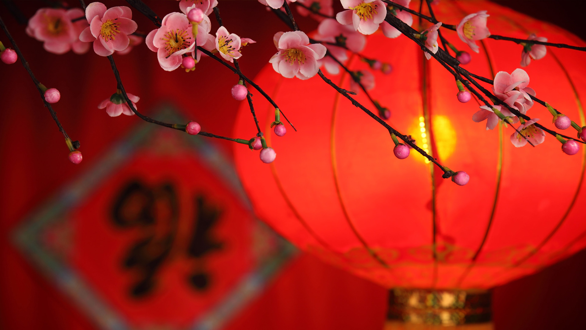 Traditional Lantern And Plum