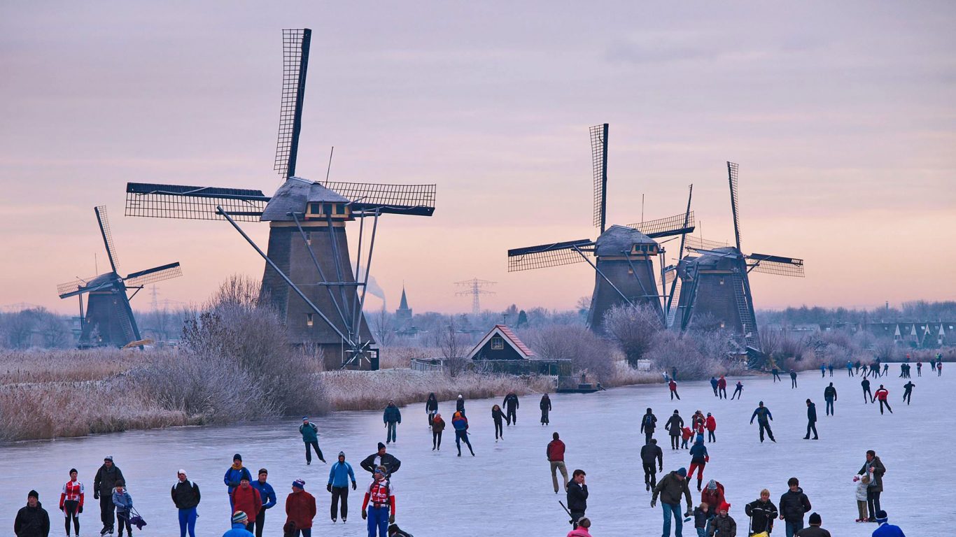 Kinderdijk Skating – Bing Wallpaper Download