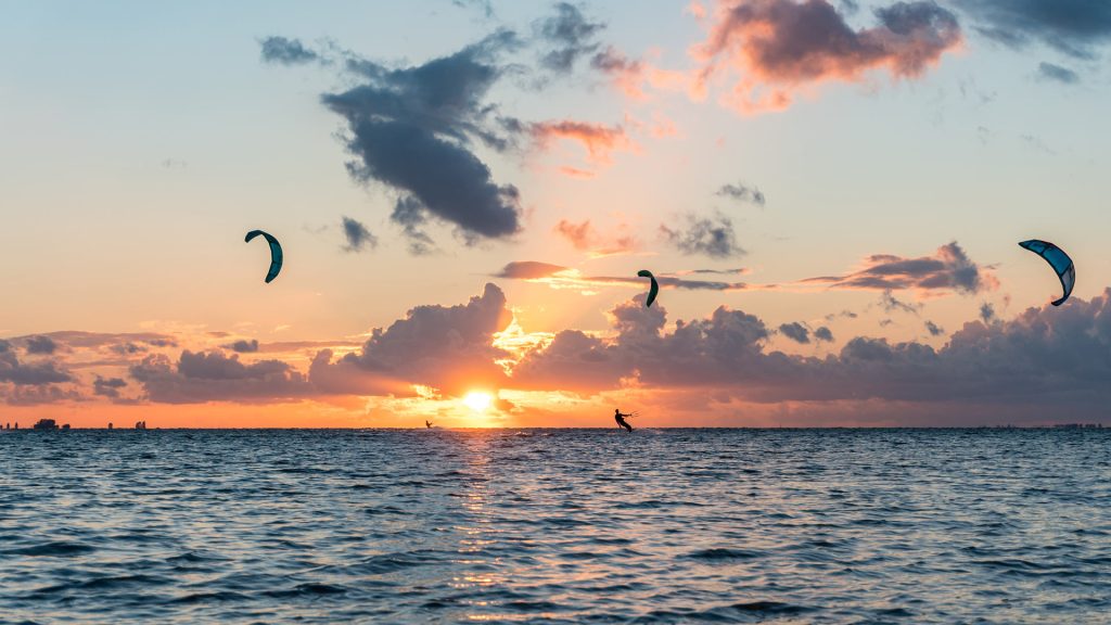 Kitesurfers Sunset