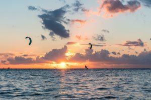 Kitesurfers Sunset
